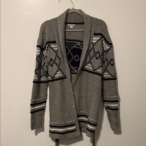 Sonoma Gray and Blue Patterned Cardigan